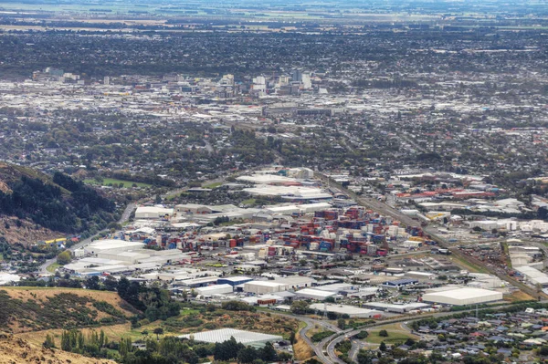 Aérea de Christchurch, puerto de Nueva Zelanda — Foto de Stock