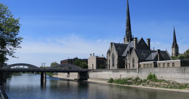 Cambridge Ontário Canadá Pelo Grand River — Vídeo de Stock