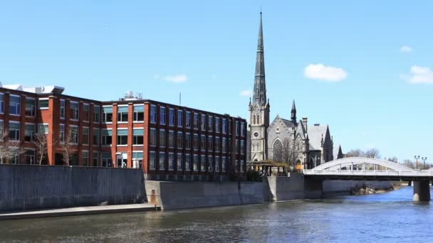 Timelapse Cambridge Canadá Por Grand River — Vídeo de stock