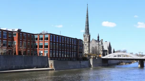 Timelapse Cambridge Kanada Grand River — Stock videók