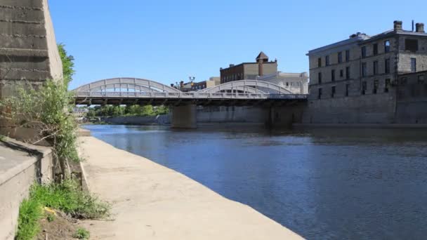 Timelapse Cambridge Canada Uitzicht Grand River — Stockvideo