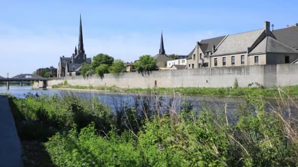 Cambridge Canadá Grand River Timelapse — Vídeo de stock