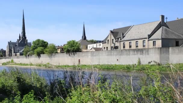 Cambridge Canadá Por Gran Río Timelapse — Vídeos de Stock