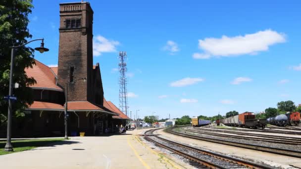 Brantford Ontário Canadá Julho 2019 Timelapse Rail Train Brantford Canadá — Vídeo de Stock