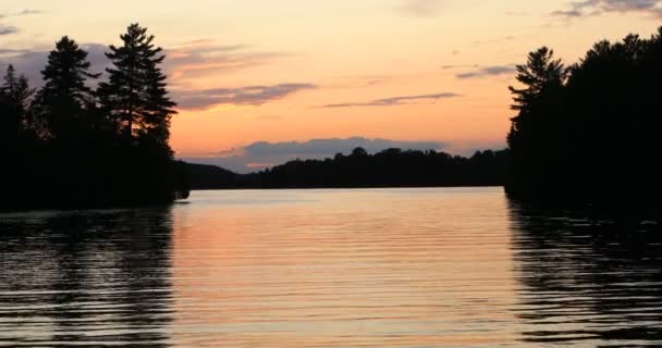 Escena Del Atardecer Muskoka Canadá — Vídeos de Stock