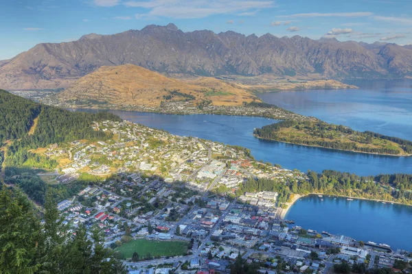 Scène aérienne de la ville de Queenstown, Nouvelle-Zélande — Photo