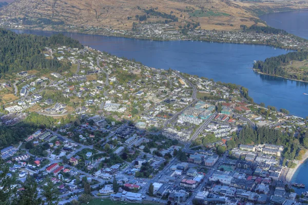 Vue aérienne de la ville de Queenstown, Nouvelle-Zélande — Photo