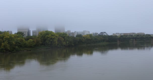 Roter Flussblick Winnipeg Manitoba — Stockvideo