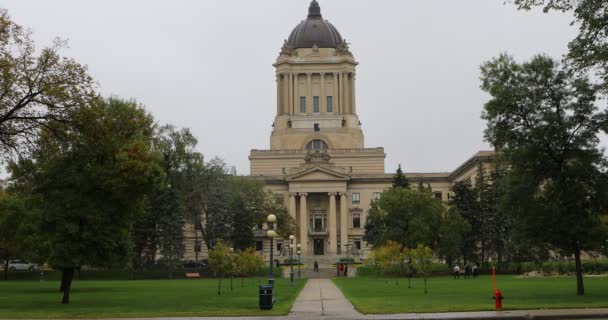 Winnipeg Manitoba Canada Σεπτεμβρίου 2019 Άποψη Του Νομοθετικού Σώματος Manitoba — Αρχείο Βίντεο