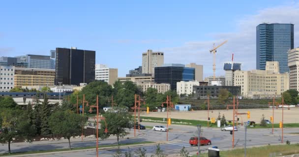 View Winnipeg Skyline Clear Day — ストック動画
