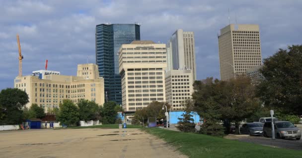 Uitzicht Het Centrum Van Winnipeg Storm — Stockvideo