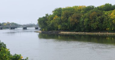 Red River scene in Winnipeg, Manitoba clipart