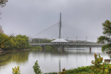Provencher Bridge on a foggy morning, Winnipeg clipart