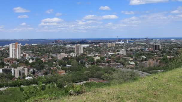 Hamilton Ontario Nun Zaman Kaynağı Arka Planda Limanı — Stok video