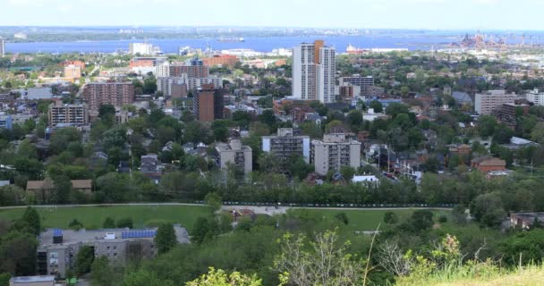 Hamilton Ontario Med Hamn Bakgrunden — Stockvideo