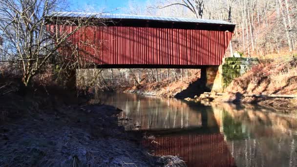 Крытый Мост Флетчера Западной Вирджинии Сша — стоковое видео