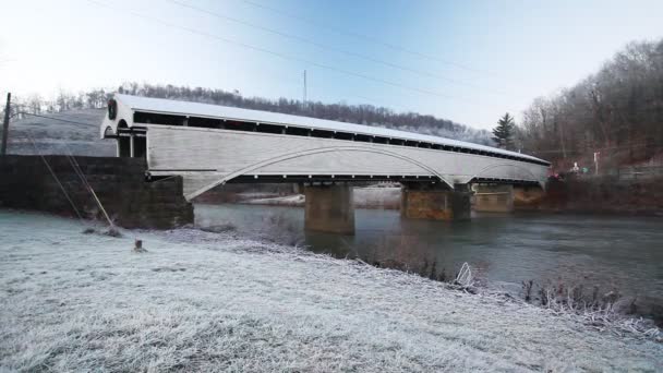 Мост Филиппи Коверд Западной Вирджинии Соединенные Штаты — стоковое видео