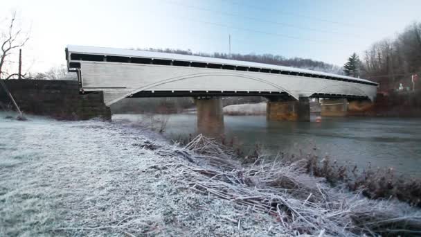 Batı Virginia Abd Deki Philippi Kapalı Köprüsü Manzarası — Stok video