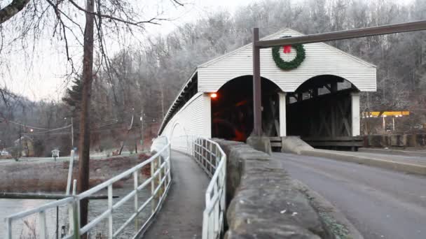 Ponte Coberta Philippi Vista West Virginia Estados Unidos — Vídeo de Stock