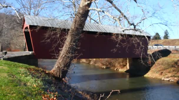 Simpson Covered Bridge West Virginia Verenigde Staten — Stockvideo