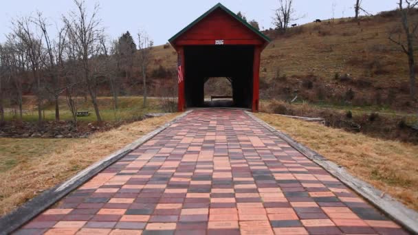 Sinking Creek Covered Bridge Virginia Verenigde Staten — Stockvideo