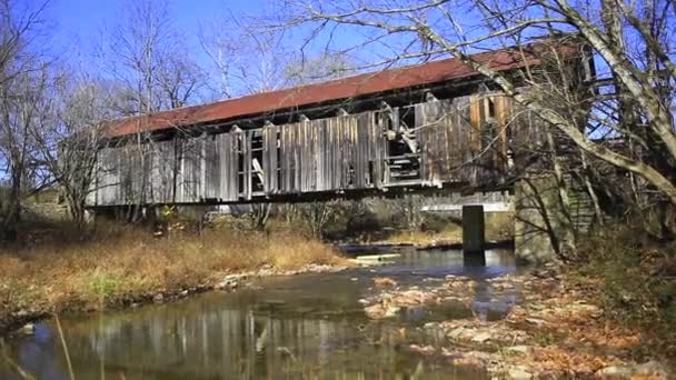 Cabin Creek Ponte Coperto Kentucky Stati Uniti — Video Stock