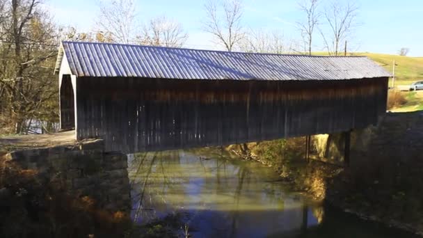Hillsboro Καλυμμένη Γέφυρα Στο Κεντάκι Ηνωμένες Πολιτείες — Αρχείο Βίντεο