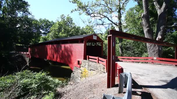 Bells Mills Covered Bridge Pensilvania Estados Unidos — Vídeo de stock