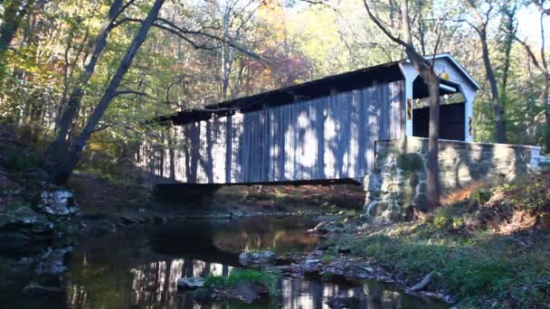 Vista Glen Hope Covered Bridge Pennsylvania Estados Unidos — Vídeo de stock