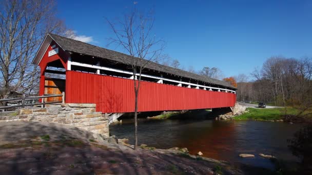 Kings Covered Bridge Pensilvania Estados Unidos — Vídeos de Stock