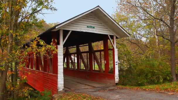 Palo Alto Covered Bridge Pennsylvania Stati Uniti — Video Stock