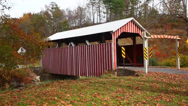 Rebuck Covered Bridge Pennsylvania Estados Unidos — Vídeo de stock