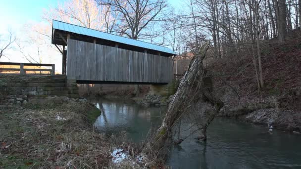 Scott Covered Bridge Pensilvania Estados Unidos — Vídeo de stock