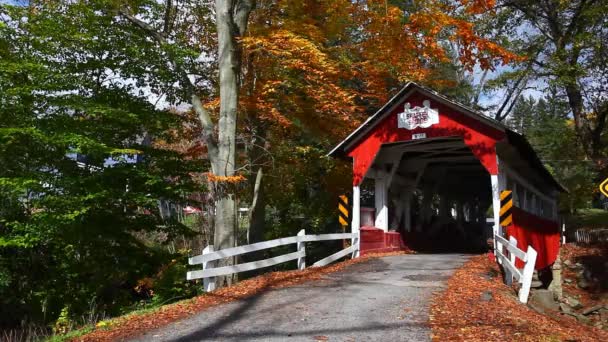 Shaffers Covered Bridge Pennsylvania Estados Unidos — Vídeo de stock