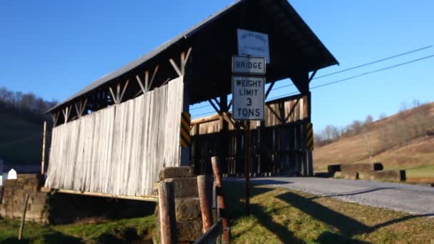 Shriver Covered Bridge Pennsylvania Estados Unidos — Vídeos de Stock