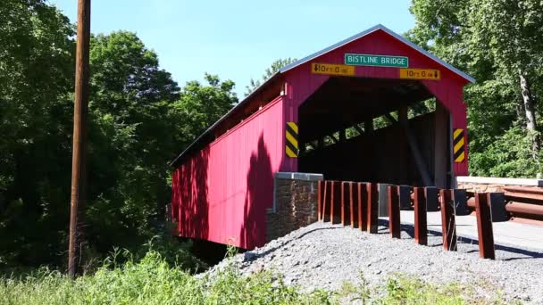 Bistline Covered Bridge Pensylwania Stany Zjednoczone Ameryki — Wideo stockowe