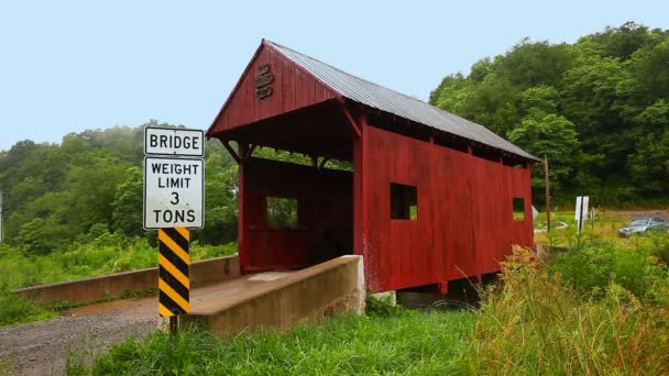 Sprowls Covered Bridge Pensylwanii Stany Zjednoczone Ameryki — Wideo stockowe