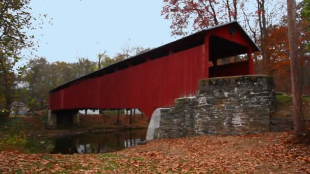 Stillwater Covered Bridge Pennsylvania Stati Uniti — Video Stock