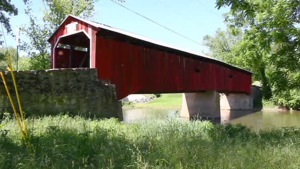 Dellville Covered Bridge Pensylwania Stany Zjednoczone Ameryki — Wideo stockowe