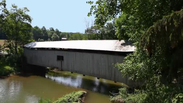 Dimmsville Covered Bridge Pennsylvania Estados Unidos — Vídeos de Stock