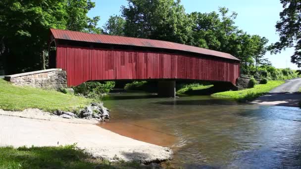 Enslow Covered Bridge Pennsylvania Stati Uniti — Video Stock