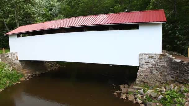 Henninger Covered Bridge Pennsylvania Spojené Státy — Stock video