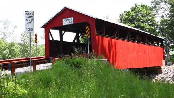 Lairdsville Covered Bridge Pennsylvania Estados Unidos — Vídeos de Stock