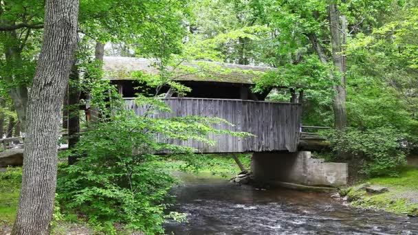 Lawrence Knoebel Covered Bridge Pennsylvania Estados Unidos — Vídeo de stock