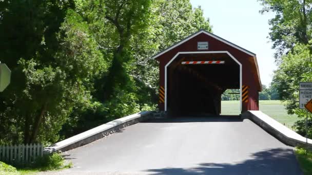 Pinetown Road Covered Bridge Pennsylvania Stati Uniti — Video Stock
