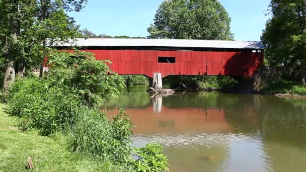 Puente Cubierto Arroz Pennsylvania Estados Unidos — Vídeos de Stock