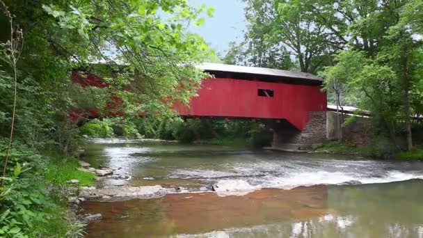 Wanich Covered Bridge Pennsylvania Stati Uniti — Video Stock