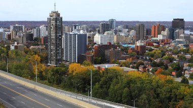 The Hamilton, Ontario skyline in autumn clipart