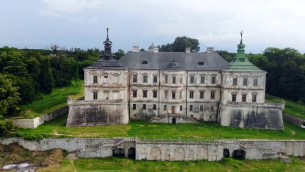 Castelo Pidhirtsi Ucrânia Vista Castelo Cima Vista Aérea Drone Castelo — Vídeo de Stock