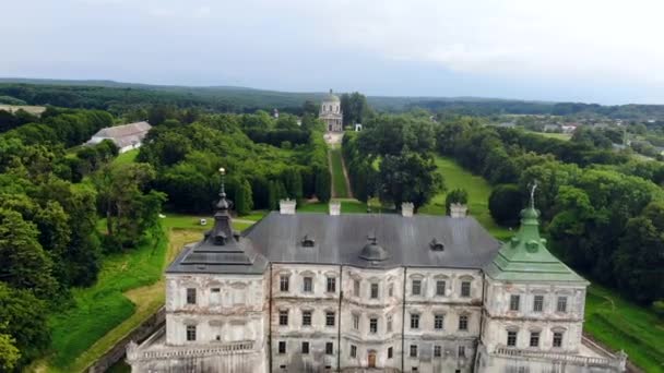 Castelo Pidhirtsi Ucrânia Vista Castelo Cima Vista Aérea Drone Castelo — Vídeo de Stock